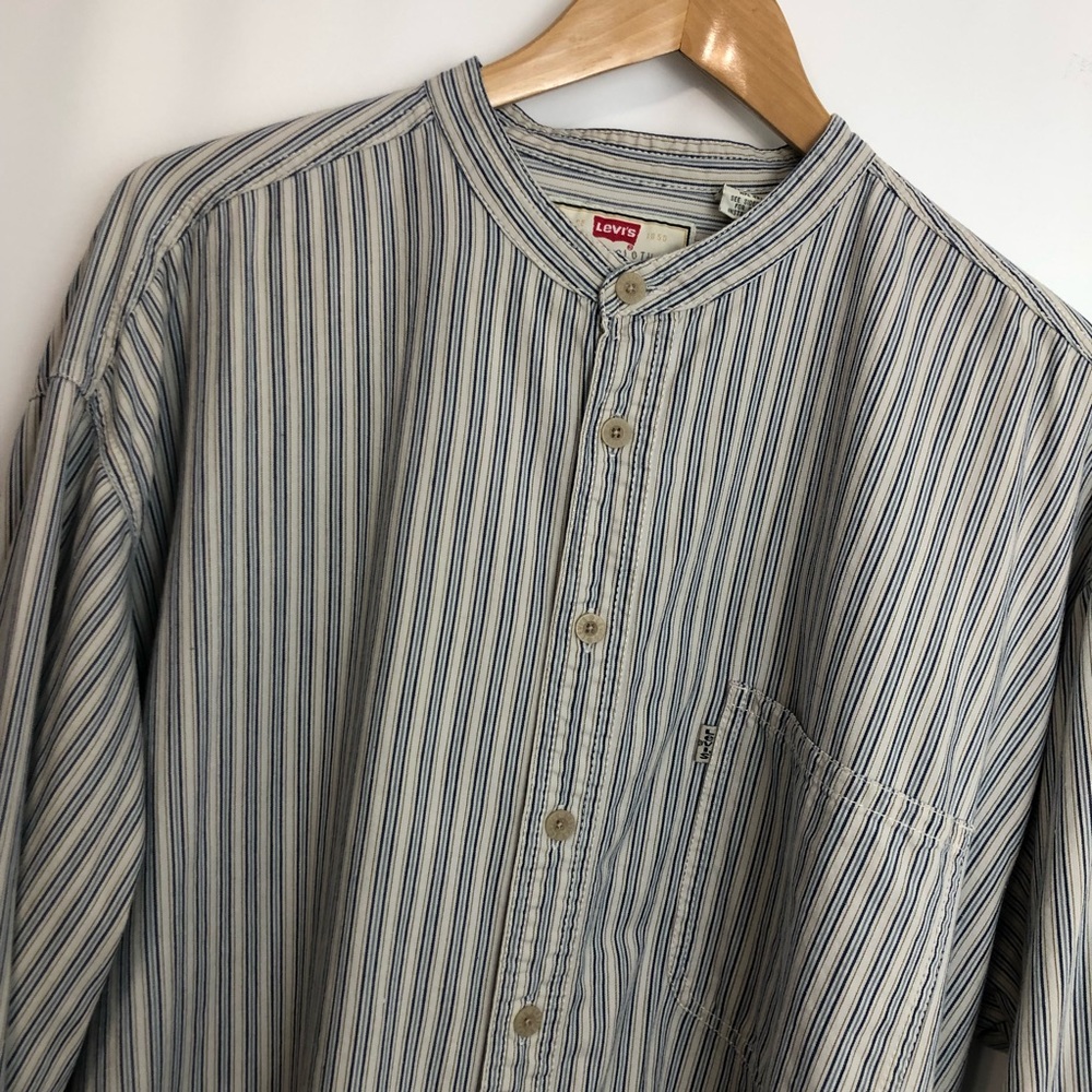 Levis striped collarless shirt
